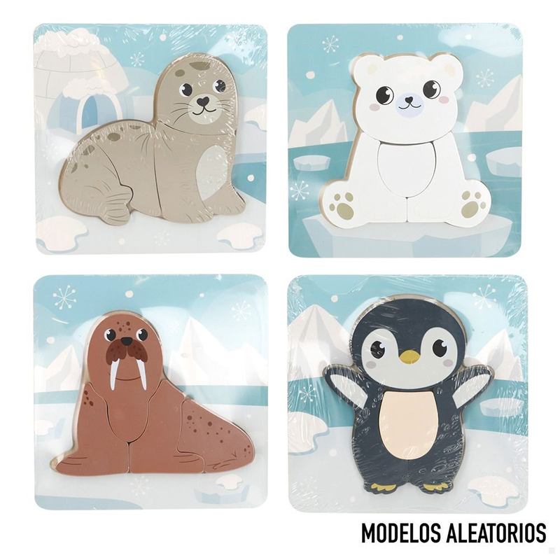 Woomax Zookabee Mini Puzzle Animais polares em madeira