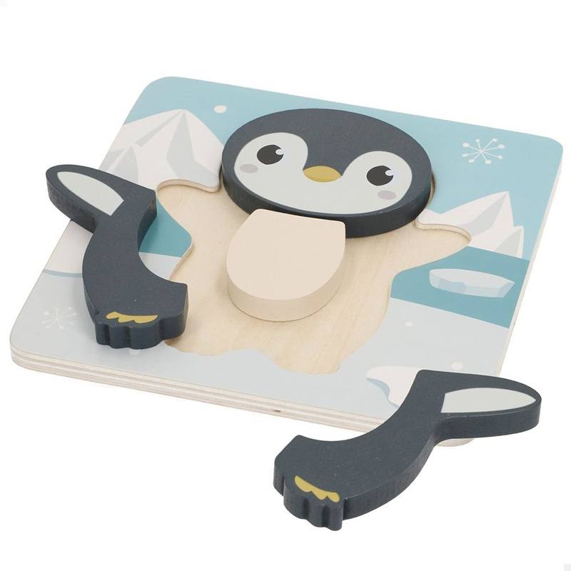 Woomax Zookabee Mini Puzzle Animales polares en madera - Imagen 1