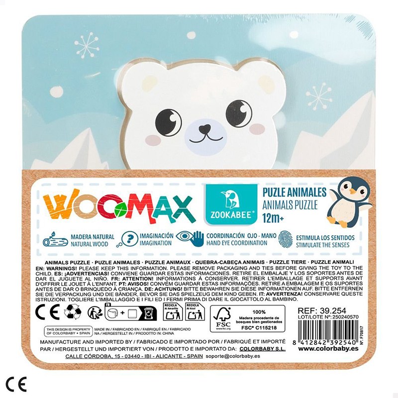 Woomax Zookabee Mini Puzzle Animales polares en madera - Imagen 3