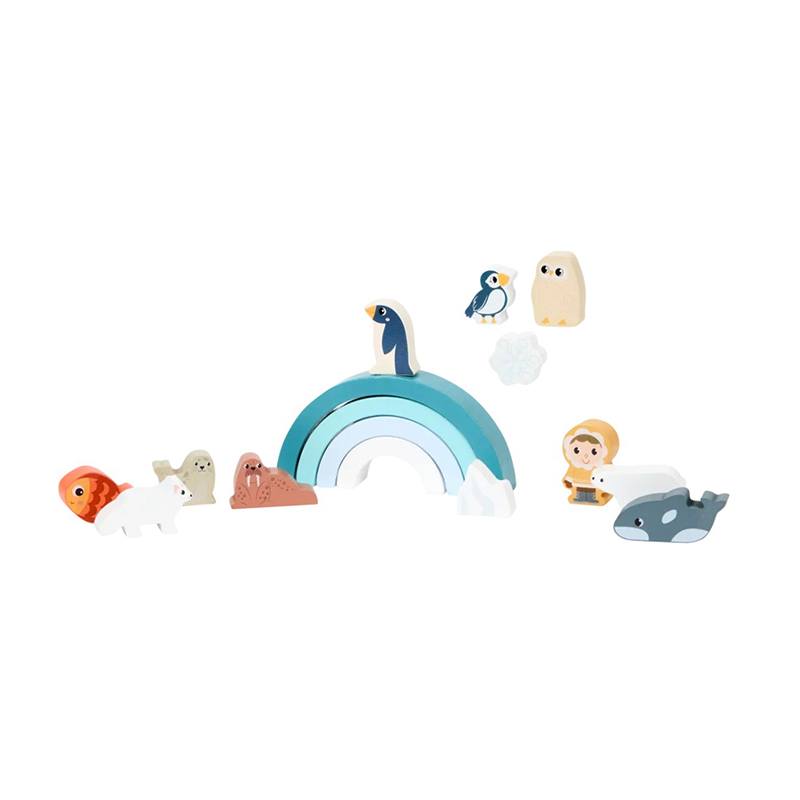 Set Arcoiris de Madera con Figuras Polares