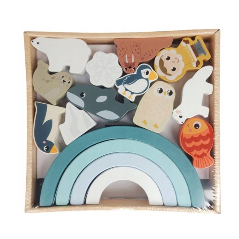 Set Arcoiris de Madera con Figuras Polares - Imagen 1