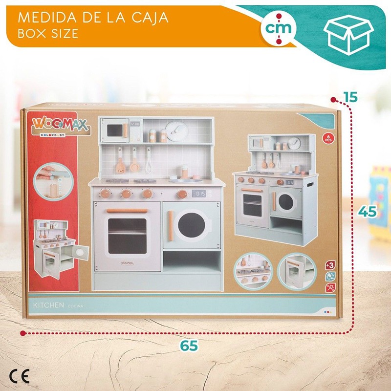 Woomax Cocina de madera infantil 83cm - Imagen 5