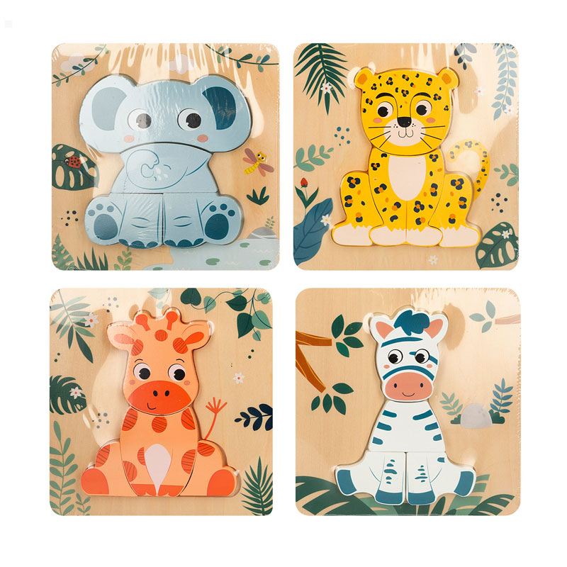 Woomax Zookabee Puzzle 3D madera animales selva
