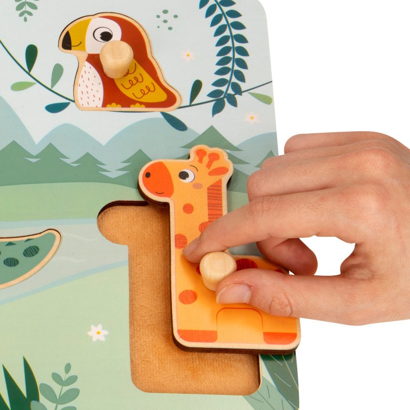 Puzzle de madera infantil animales selva - Imagen 1