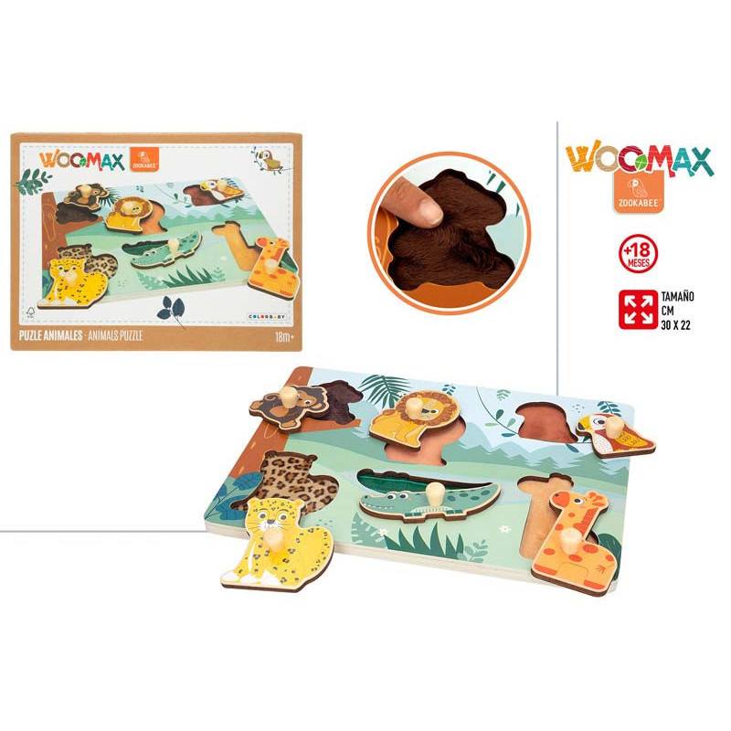 Puzzle de madera infantil animales selva - Imagen 2