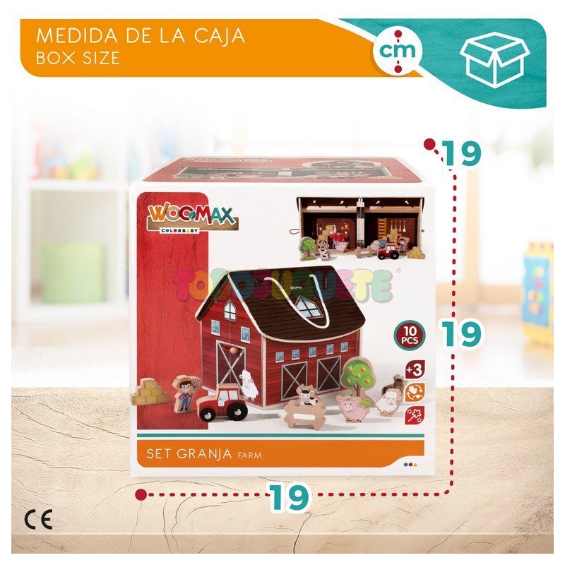 Granja de madera infantil con animales - Imagen 1