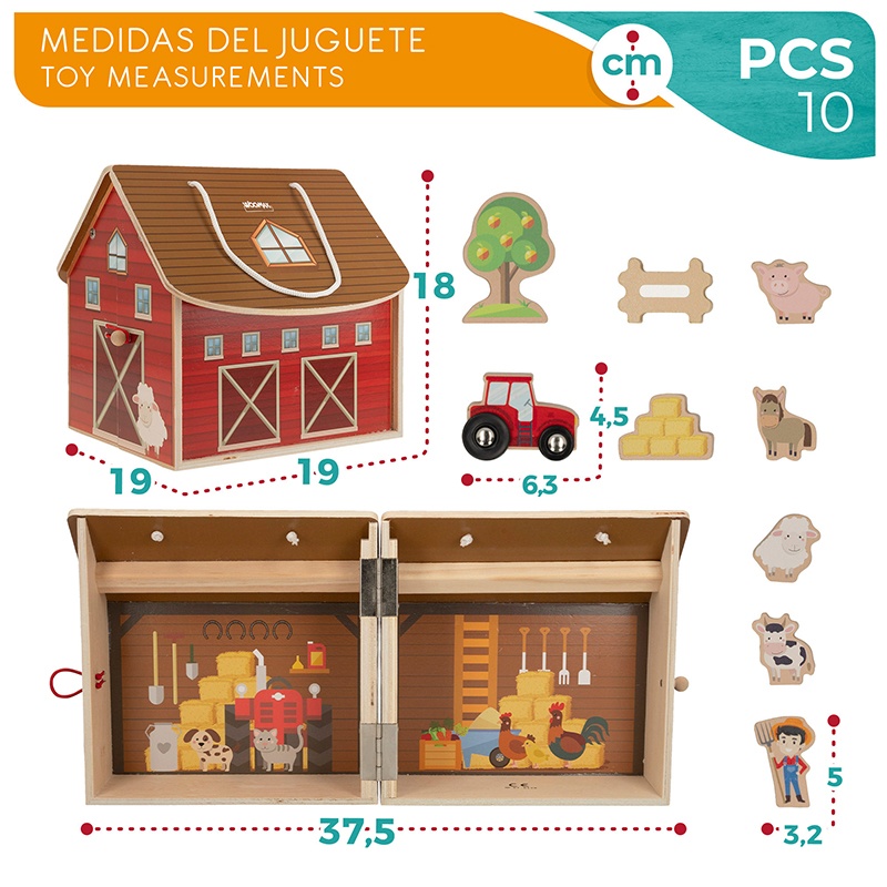 Granja de madera infantil con animales - Imagen 3