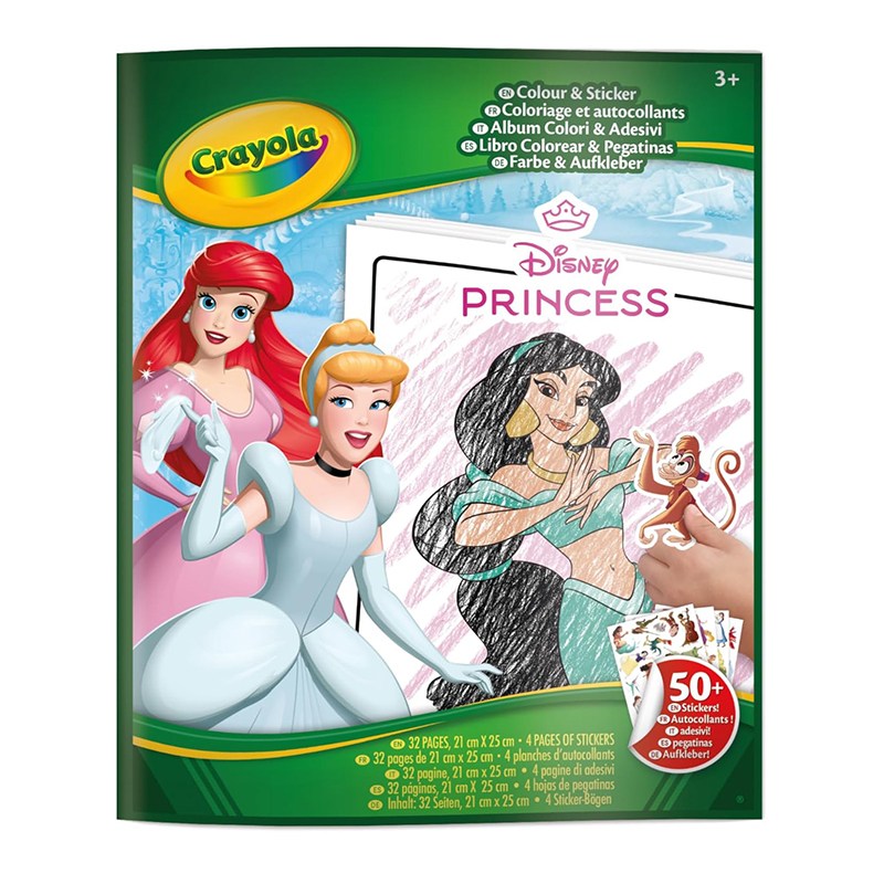 Disney Princess Livro para Colorir com Autocolantes - Imagem 1