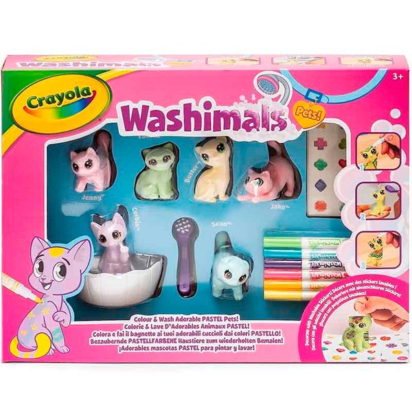 Washimals Kit Mascotas Pastel con Bañera - Imagen 1