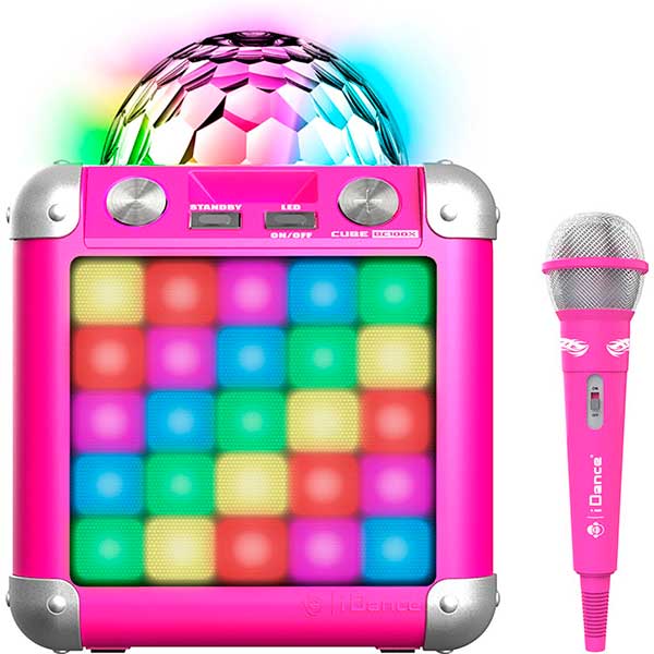 Karaokê Party Cube Rosa com Micro BC100X