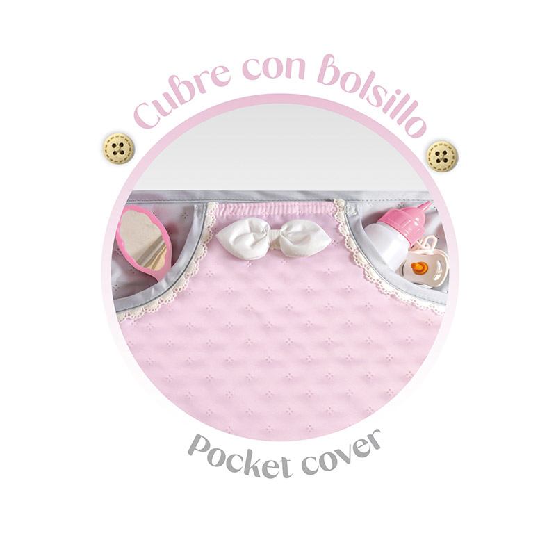 DeCuevas Carro de Muñecas Sophie Plegable con Sombrilla - Imagen 3