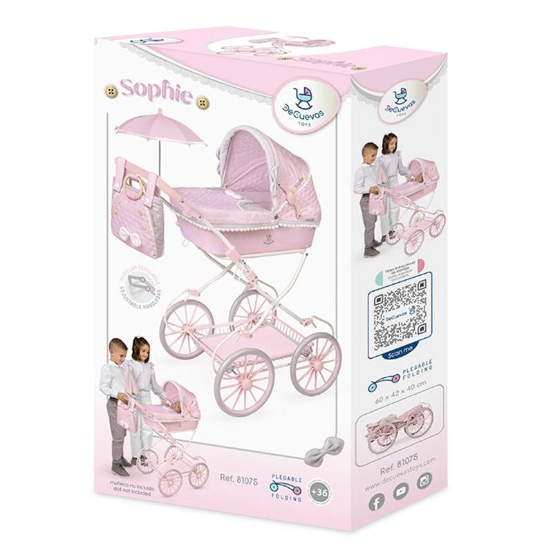 DeCuevas Carro de Muñecas Sophie Plegable con Sombrilla - Imagen 8