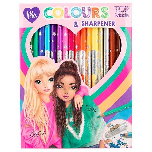 Top Model 18 Lápices de Colores con Sacapuntas - Imagen 1