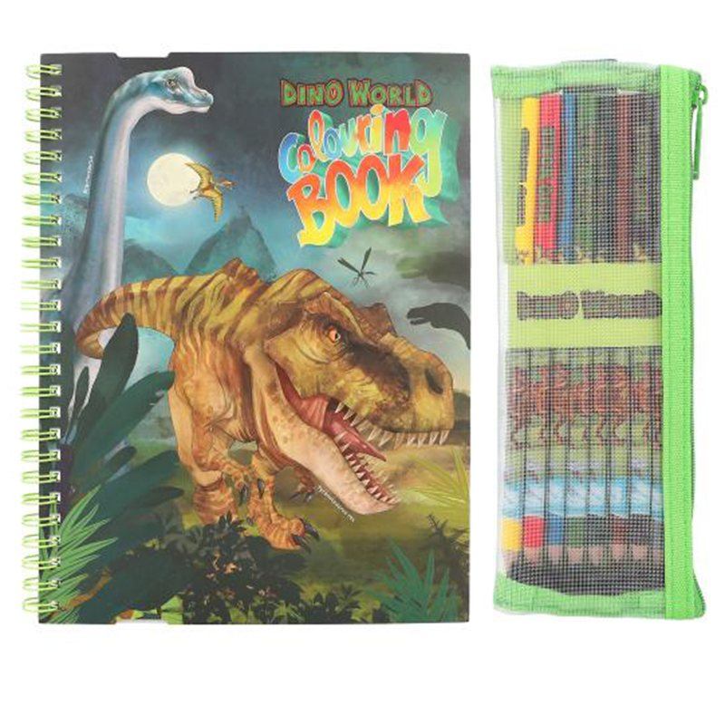 Dino World Livro de Colorir com Lápis de Cores - Imagem 1
