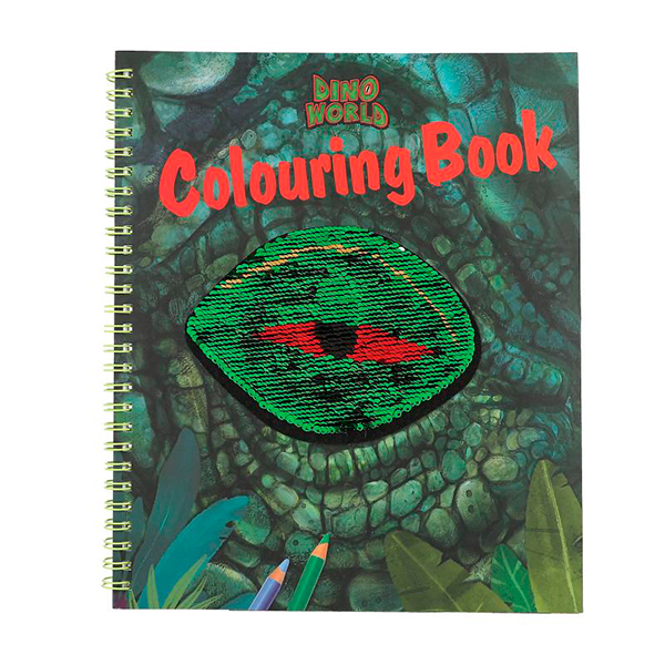 Dino World Libro Colorear con Lentejuelas - Imagen 1