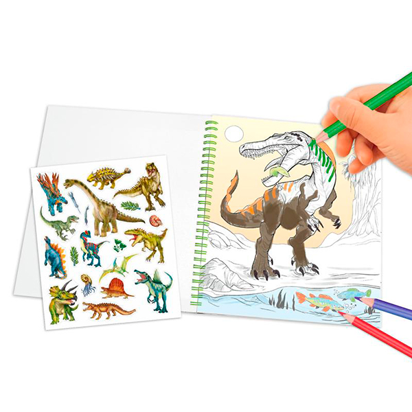 Dino World Libro Colorear con Lentejuelas - Imagen 2