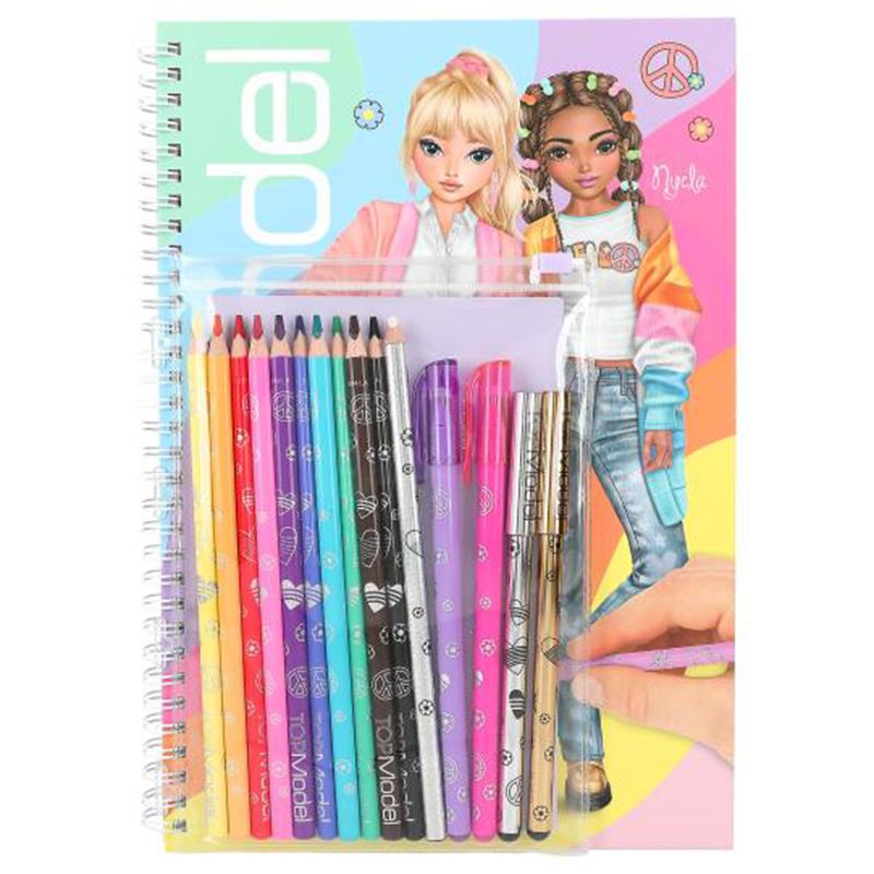 Top Model Livro de Colorir com Conjunto de Cores