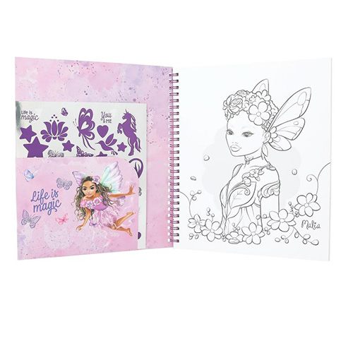 Top Model Libro para Colorear con Lentejuelas FAIRY LOVE - Imagen 1
