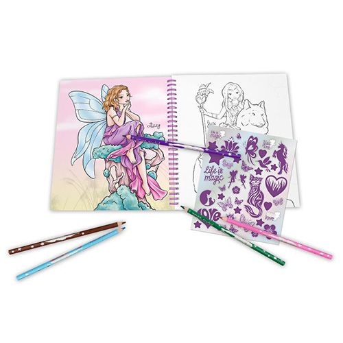 Top Model Libro para Colorear con Lentejuelas FAIRY LOVE - Imagen 2