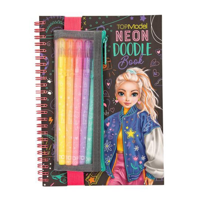Top Model Doodle Book Neón con Set de Bolígrafos Neón