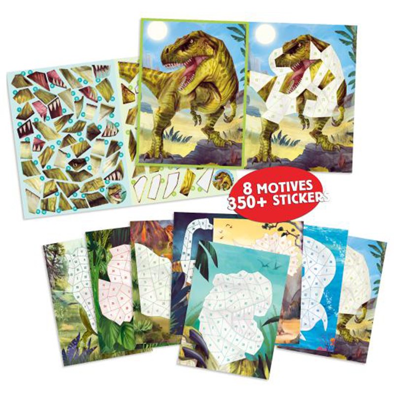 Dino World Livro Autocolantes por Números - Imagem 