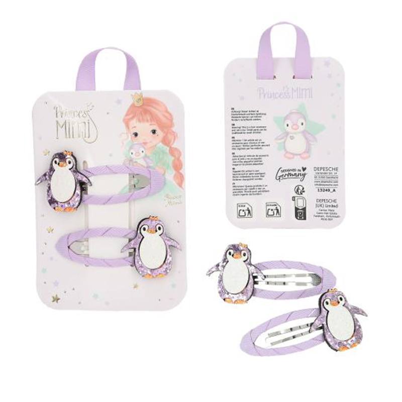 Princess Mimi Clips para o Cabelo de Tecido e Purpurina - Imagem 1