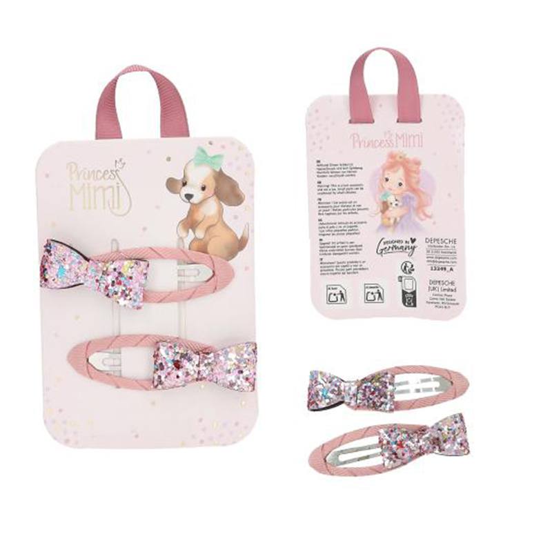 Princess Mimi Clips para o Cabelo de Tecido e Purpurina - Imagem 2