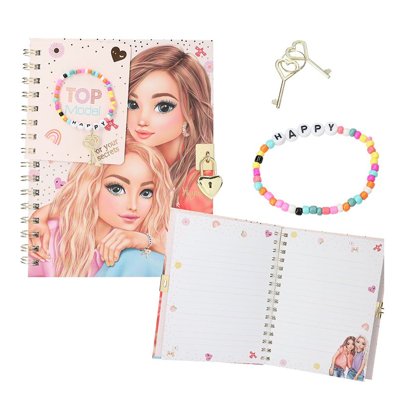 Top Model Diário com Cadeado e Pulseira