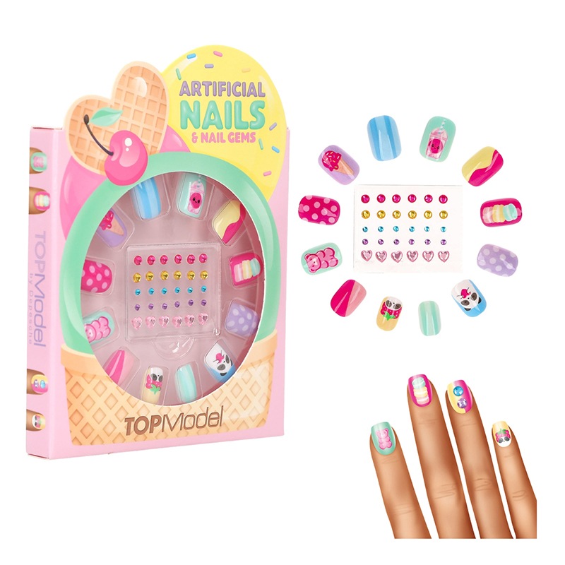 Top Model Uñas Postizas y Piedras Candy Glam