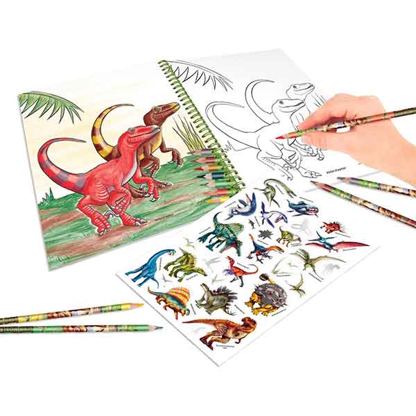 Livro de Colorir Dino World com Lápis de Cor - Imagem 1