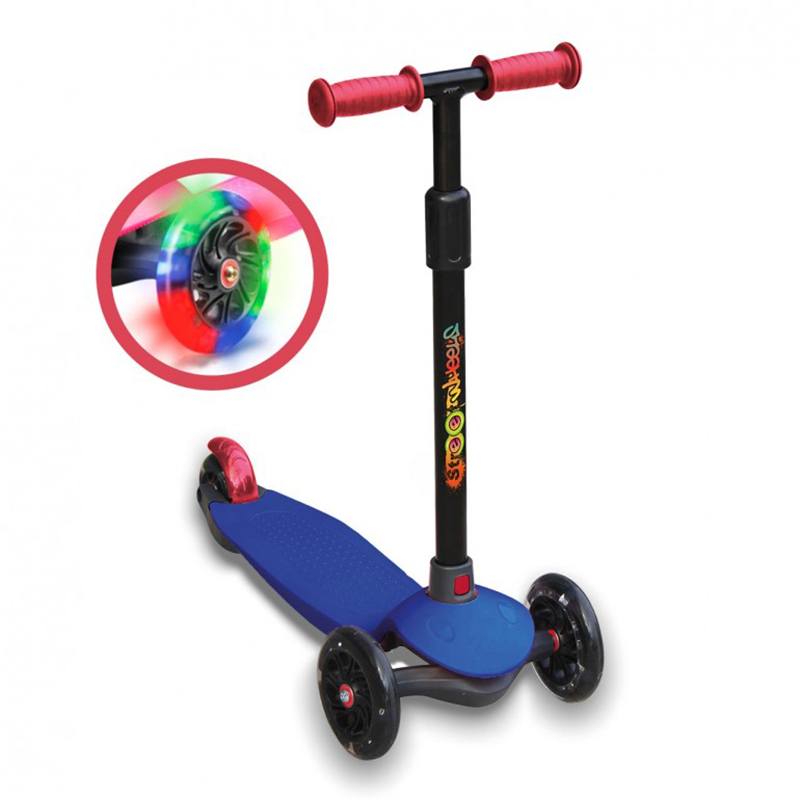 Trotinete Azul 3 Rodas com Luzes LED