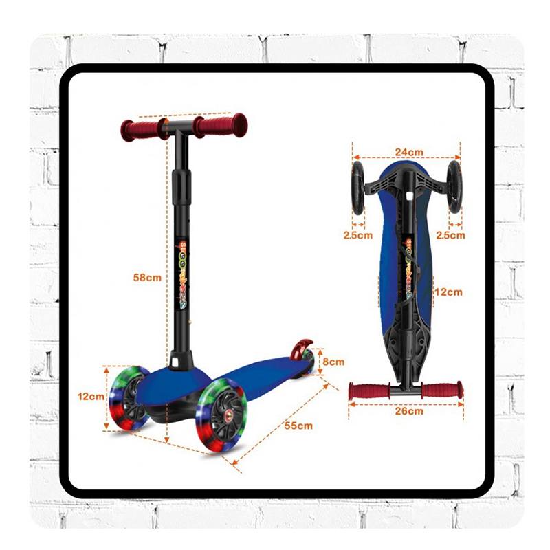 Patinete Azul 3 Ruedas con Luces LED - Imagen 2