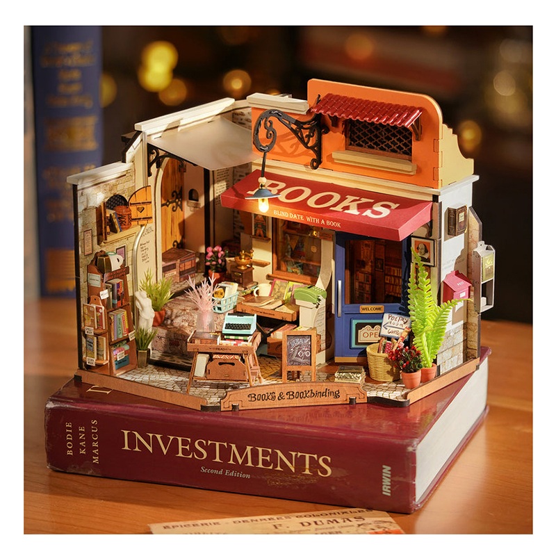Casa Miniatura DIY Corner Bookstore - Imagem 1