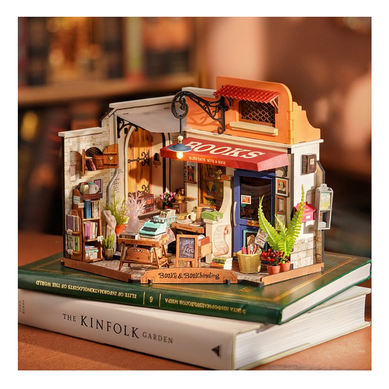 Casa Miniatura DIY Corner Bookstore - Imagem 2
