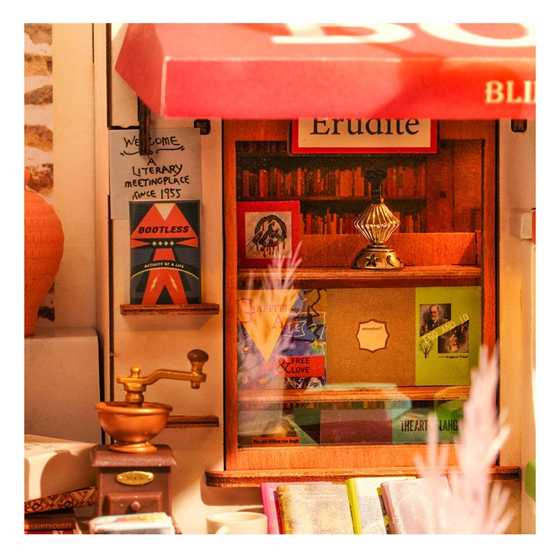 Casa Miniatura DIY Corner Bookstore - Imagem 4