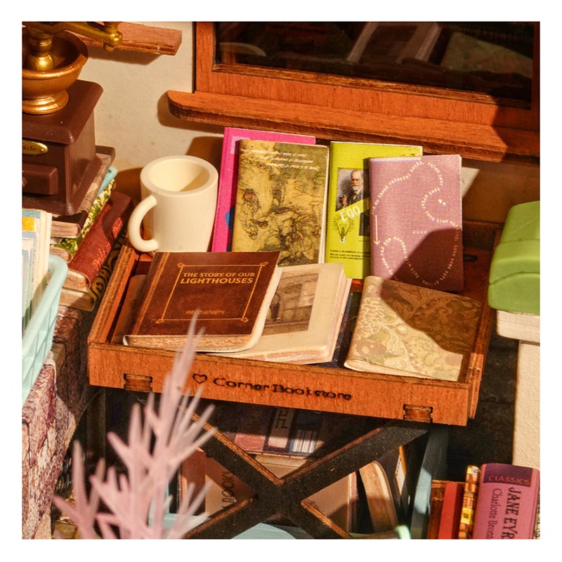 Casa Miniatura DIY Corner Bookstore - Imagem 5