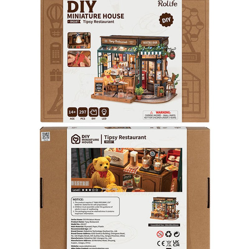 Casa Miniatura DIY Tipsy Restaurant - Imagem 4