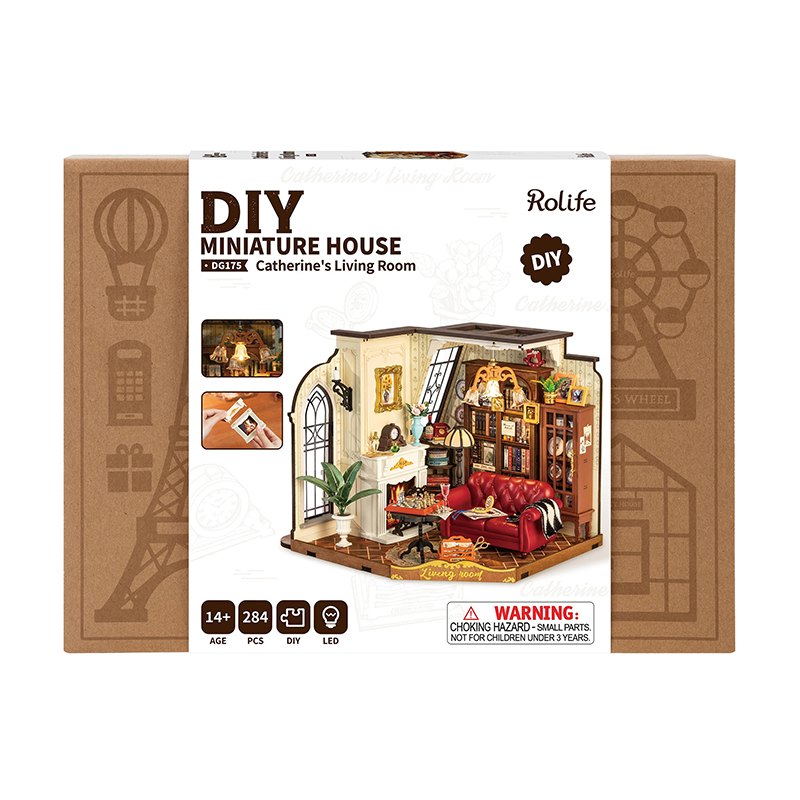 Casa Miniatura DIY Catherine’s Living Room - Imagem 4