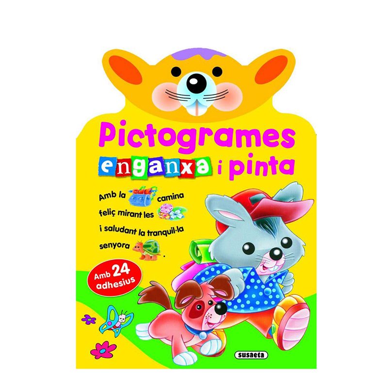 Libro Infantil Pictogramas Pega y Pinta - Catalán - Imagen 1