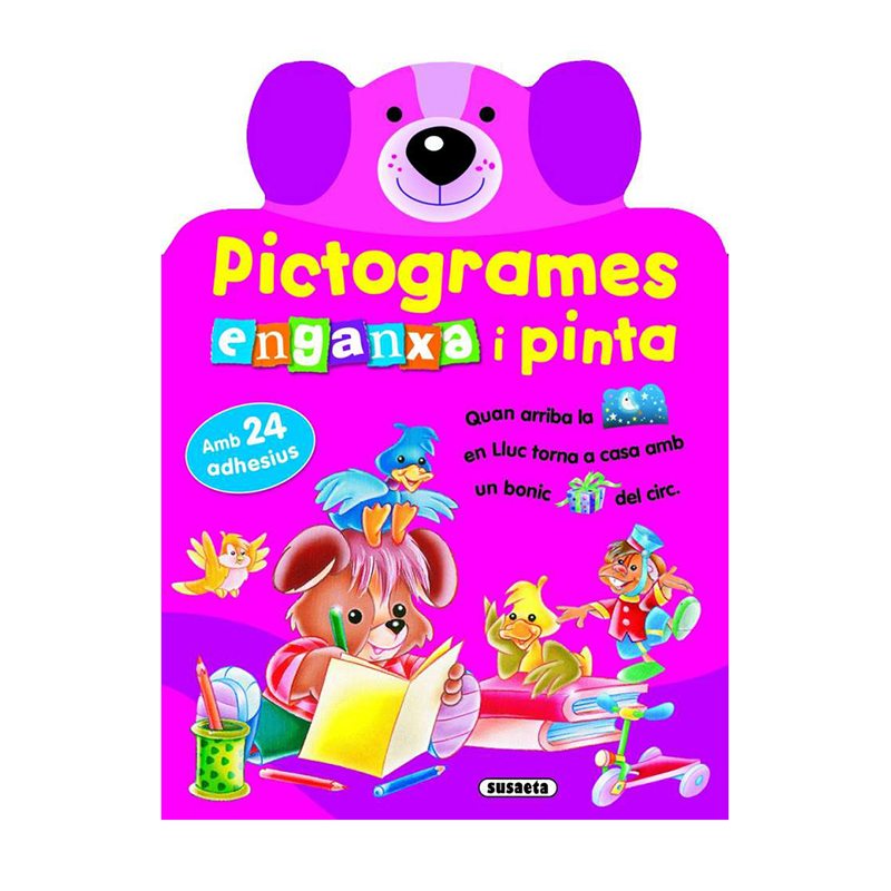 Libro Infantil Pictogramas Pega y Pinta - Catalán - Imagen 4