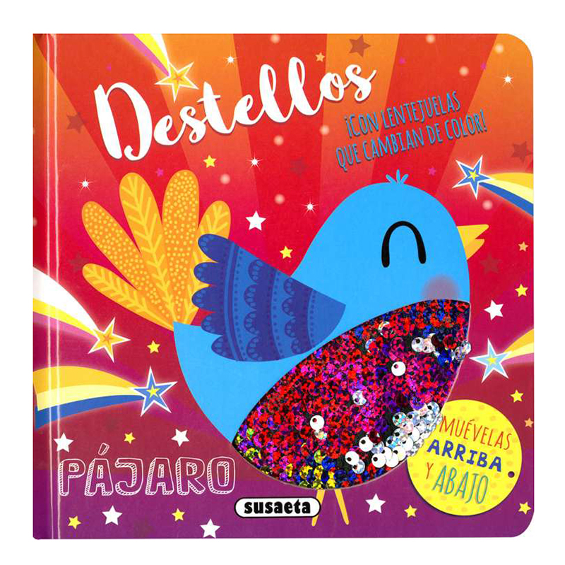 Libro Infantil Destellos con Lentejuelas Pájaro