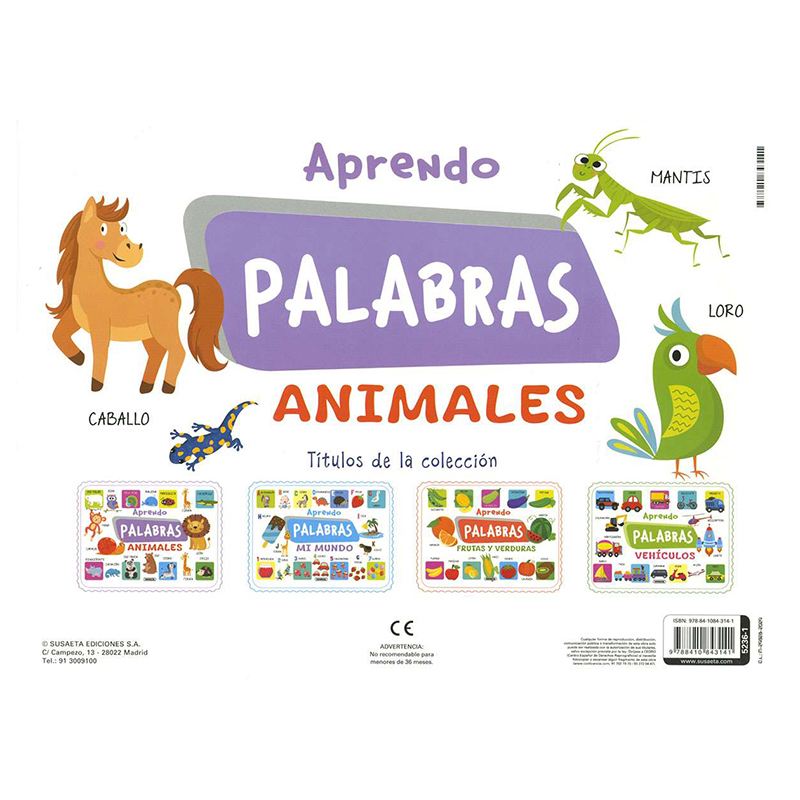 Libro Infantil Aprendo Palabras Animales - Imagen 2