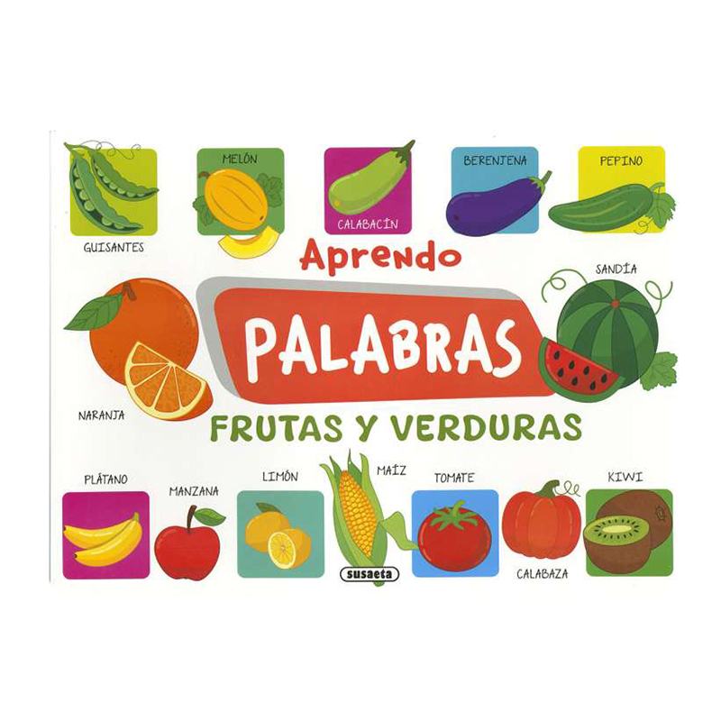 Libro Infantil Aprendo Palabras Frutas y Verduras 