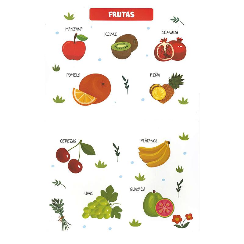 Libro Infantil Aprendo Palabras Frutas y Verduras - Imagen 1