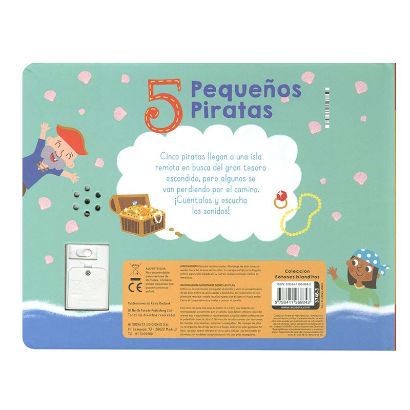 Libro Infantil 5 Pequeños Piratas con Sonidos - Imagen 2