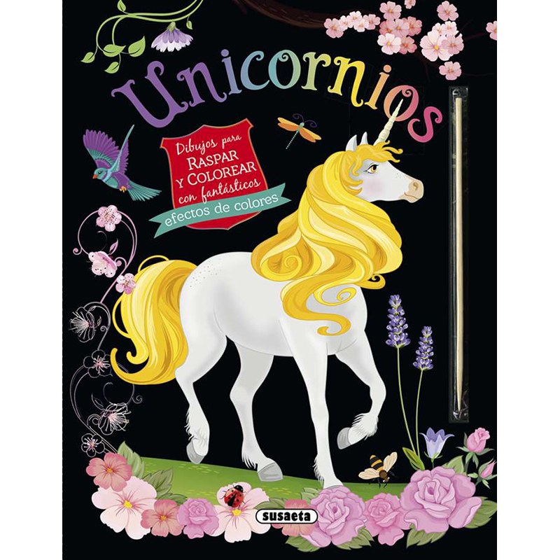 Libro infantil Unicornios. Dibujos Para Raspar
