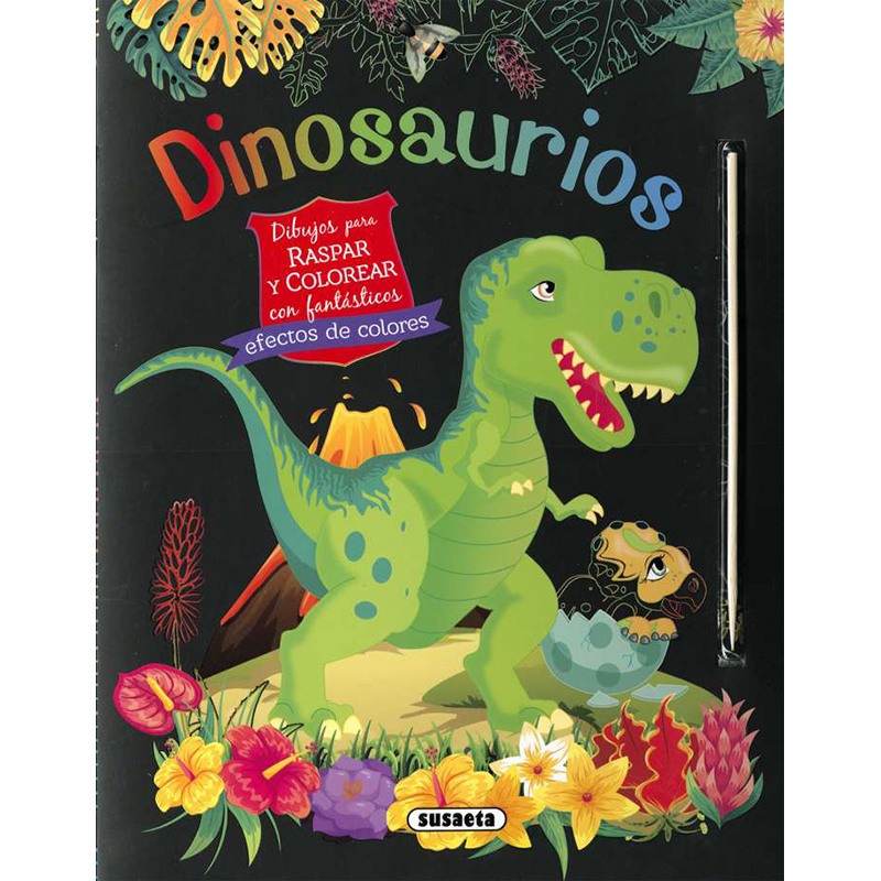 Libro infantil Dinosaurios. Dibujos Para Raspar