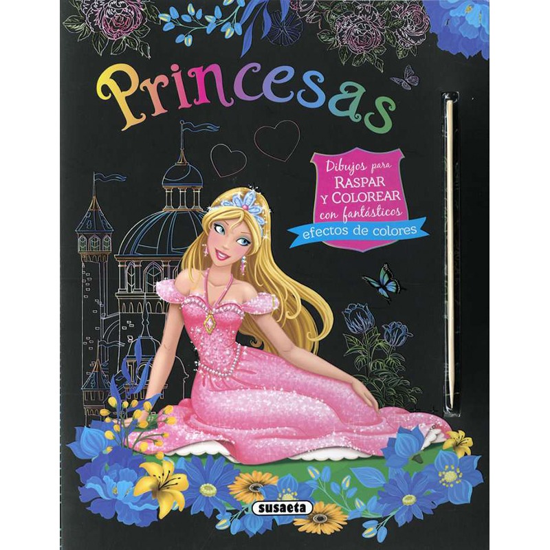 Libro infantil Princesas. Dibujos Para Raspar