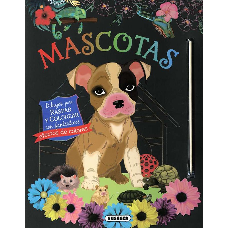 Libro infantil Mascotas. Dibujos Para Raspar