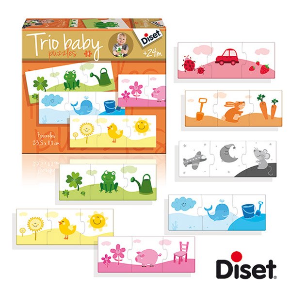 Diset Puzzle Trio Baby Colores - Imagem 1